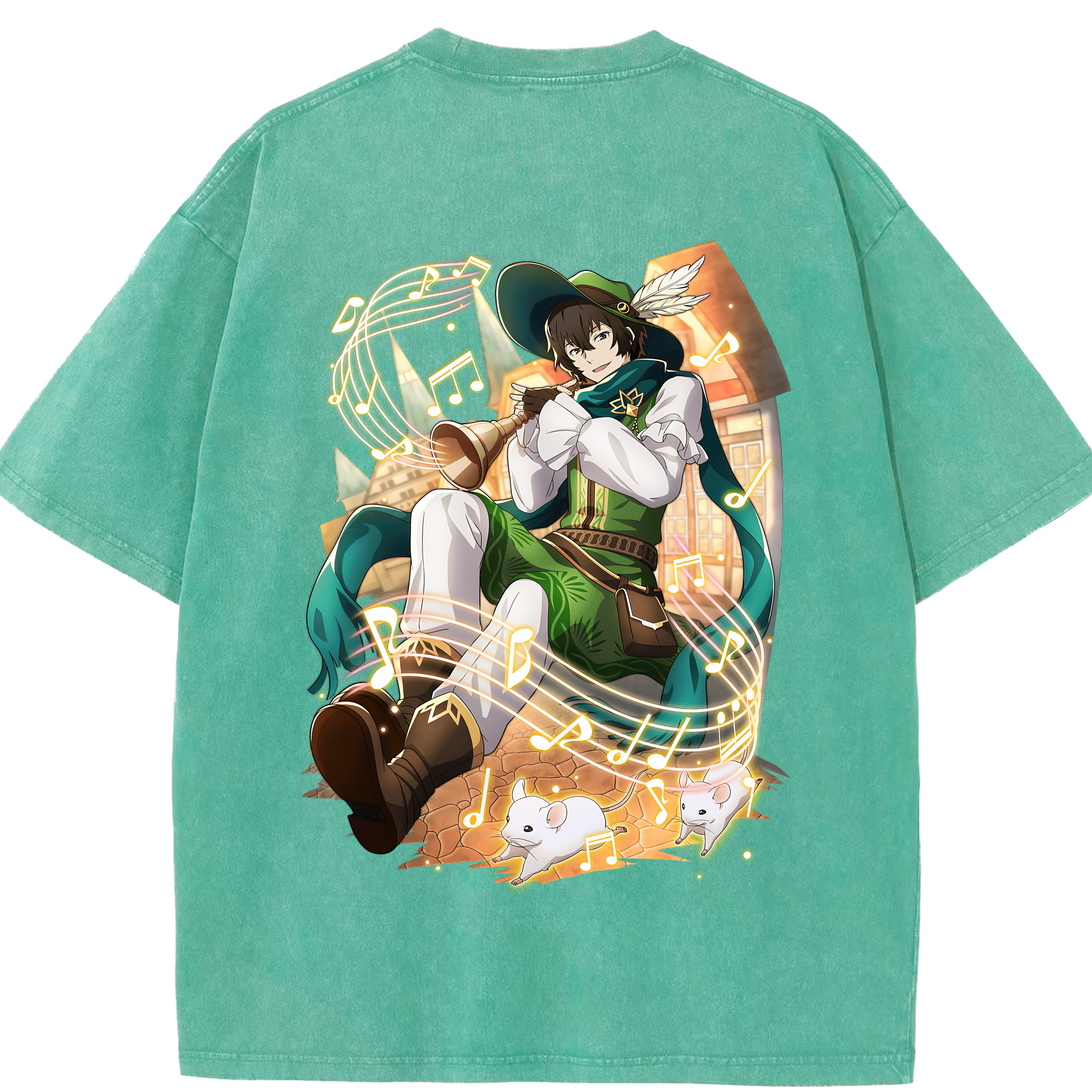 （画像用） 文豪ストレイドッグス Bungo Stray Dogs 綿100% ヴィンテージ風 半袖Tシャツ（背面プリント）